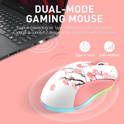 Sakura Pink Wireless Gaming Mouse with Charging Dock - photo 3