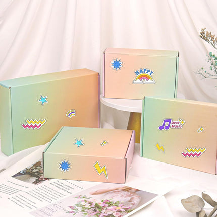 6x4x2 Small Shipping Boxes for Small Business, 30 Pack Color Cardboard Boxes for Shipping Packing Mailing