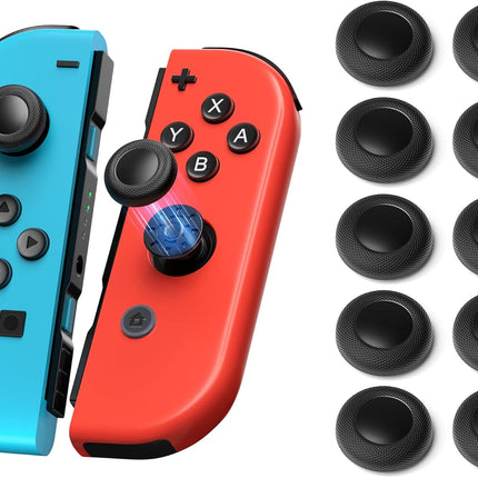 NEWDERY Replacement Joystick Caps Thumb Grips for Nintendo Switch/OLED/Lite, Anti-Slip TPU Diamond Texture Analog Stick Covers for JoyCon Controller Repair Kit Accessories(10pcs)