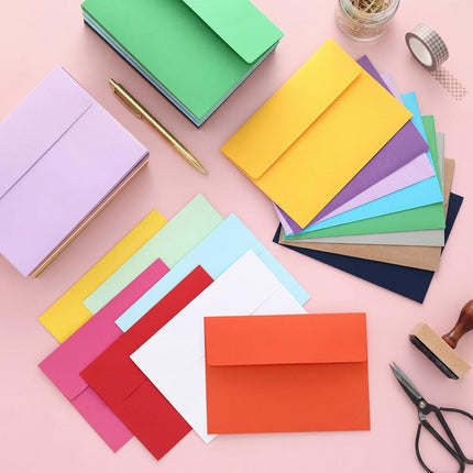 SATINIOR 300 Pieces A7 15 Colors Invitation Envelopes for 5 x 7 Inch Cards Peel and Press Rainbow Seal Mailing for Letters Photos Cards Wedding Baby Shower, 5.25 x 7.25 inch