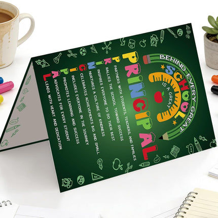 Thank You Principal Card for Men Women, Appreciation Gift for School Principal, School Leader Thank You Gift, End of Year Principal Gift