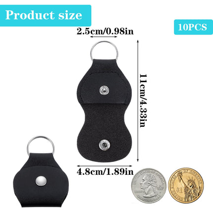 10 Pcs Leather Guitar Pick Holder Keychain,Guitar Pick Keychain,Leather Guitars Picks Holder,Waterproof and Scratchproof Coin Protector for Commemorative Coins,Collectible Display and Daily