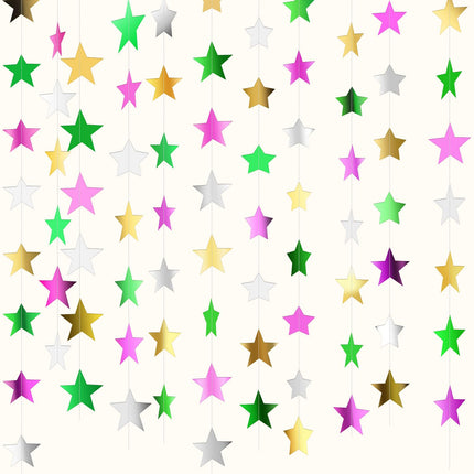 130 ft Star Garland Banner Decor, Gold