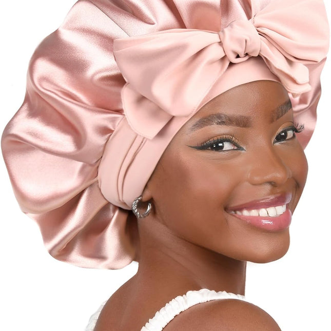 Adjustable Satin Bonnet for Sleeping Women Double Layer Hair Wrap