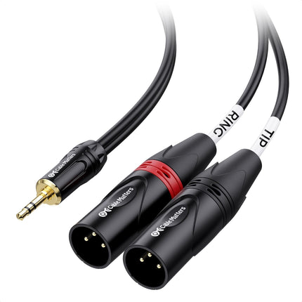 Cable Matters 3.5mm 1/8 Inch TRS to 2 XLR Cable 3 ft, Male to Male Aux to Dual XLR Breakout Cable