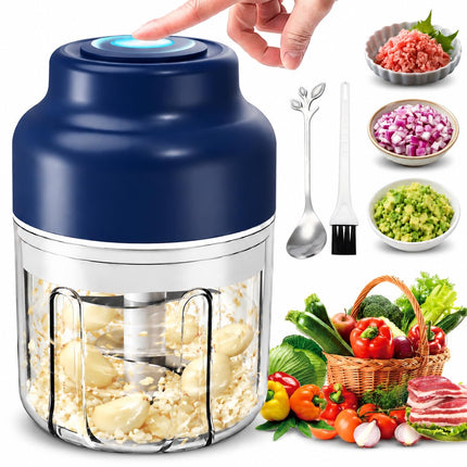 Electric Garlic Chopper Mini, 320ml Rechargeable Cordless Mini Food Chopper