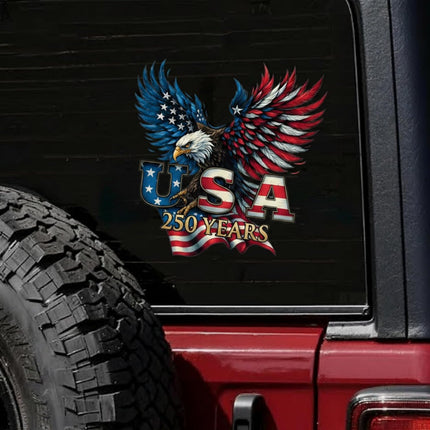 2pcs USA 250th Anniversary Merchandise - Car Decals and Stickers, Patriotic 1776-2026 Vinyl Bumper Stickers for Cars, 250 Years Commemorative Window Decal for Vehicles, Trucks