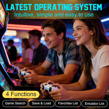 2026 Upgraded Retro Gaming Console,40,000+ Retro Game Stick, Built-in Classic Video Games and 23 Emulators,4K HDMI Output Game Stick,Plug and Play Video Gaming Consoles with 2 Wireless Controllers(128G)