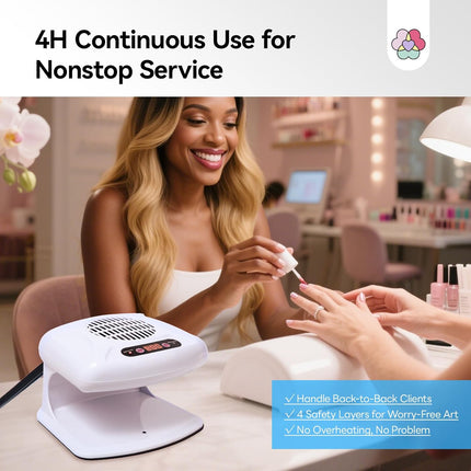 SAVILAND 300W Professional Nail Dryer: 5X Faster Drying, Strong-Air Fan with Warm/Cool Modes, Smart Sensor, Battery-Free Design for Home & Salon