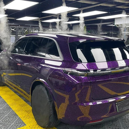 LZLRUN Forged Gloss Carbon Fiber Vinyl Wrap Roll Air Release Sticker Sheet Film DIY Decal Car Auto Vehicle Morotcycle Self Adhesive (1ft x 5ft, Purple)