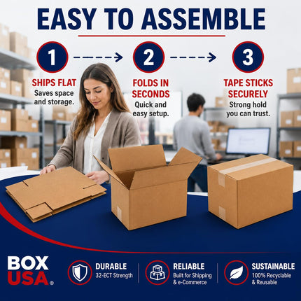 Cajas de mudanza resisten 65lbs, 18"L x 14"W x 12"H (paquete de 10) medianas - caja de cartón corrugado para envío, correo, empaque, embalaje y almacenamiento