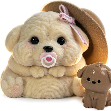 Handmade Taba Squishy Dog Toy, Cute Squishy Puppy, Realistic Silicone Mochi Fidget Pup, Stress Relief Gift for Adults & Kids (Fat Puppy)