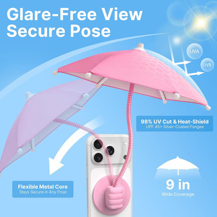 Phone Umbrella for Sun Shade Magnetic: Universal Thumbs Up Cell Phone Umbrella for iPhone Beach Outdoor Pool Travel Sunshade UV Protection Funny Gadgets for Women Teens Girls Boys Men Easter Gifts