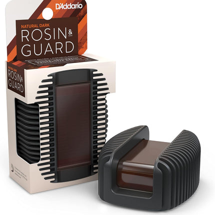 D'Addario Violin Rosin Guard with Dark Rosin - Rosin for Violin, Cello, Viola, Double Bass - Shock Absorbent - Magnetic Attachment - Easy Grip - Dishwasher Safe