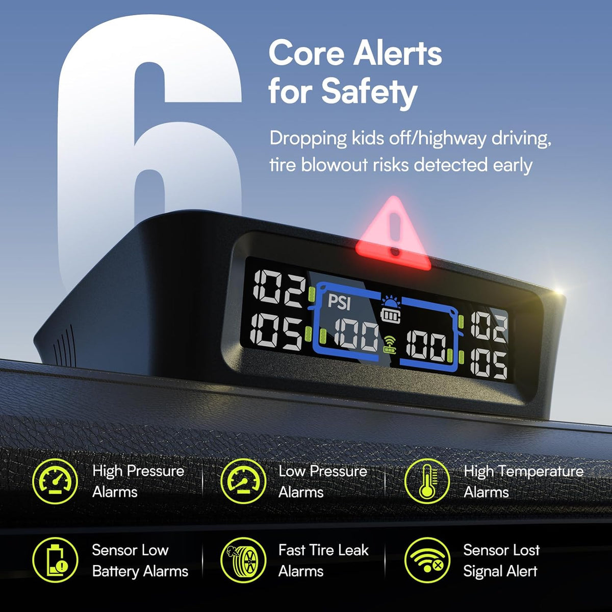 RV Tire Pressure Monitoring System, TPMS with USB/Solar Charge, 2026 Latest Version, Set of 4 - photo 4