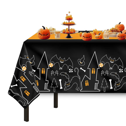 3 Pack Halloween Tablecloths,Disposable Plastic Tablecloths 54" x 108" Halloween Decorations,Plastic Table Cover for Birthday,Party Supplies,Holiday Table Cloth for Home,Dinner,Indoor,Outside