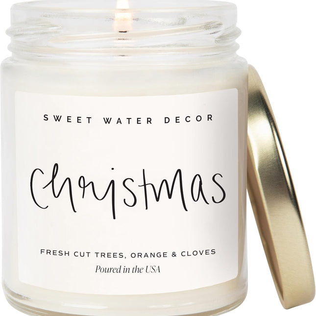 Christmas Scented Candle - Cinnamon, Trees, Orange, and Clove Scented Winter Candle - Christmas Candles and Decor for
