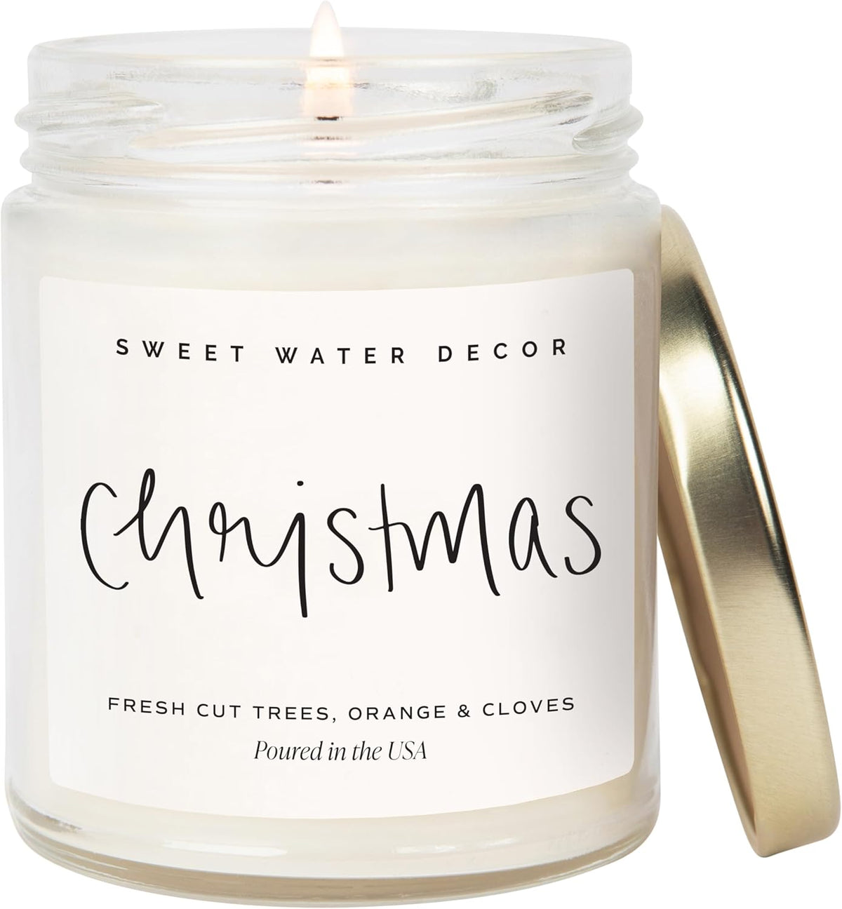 Christmas Scented Candle - Cinnamon, Trees, Orange, and Clove Scented Winter Candle - Christmas Candles and Decor for
