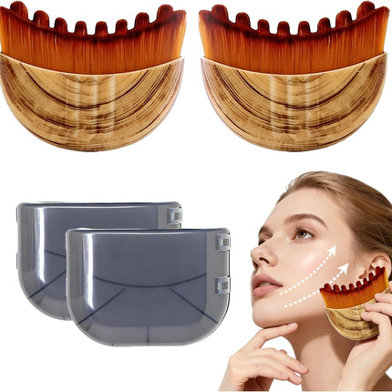 Lymphatic Contour Face Brush(2-PCS),Super Soft Manual Lymphatic Drainage Massager for Sculpting, Relieve Fatigue & Reduce Puffiness, with Portable Case Suitable for Facial Cleansing and Massage