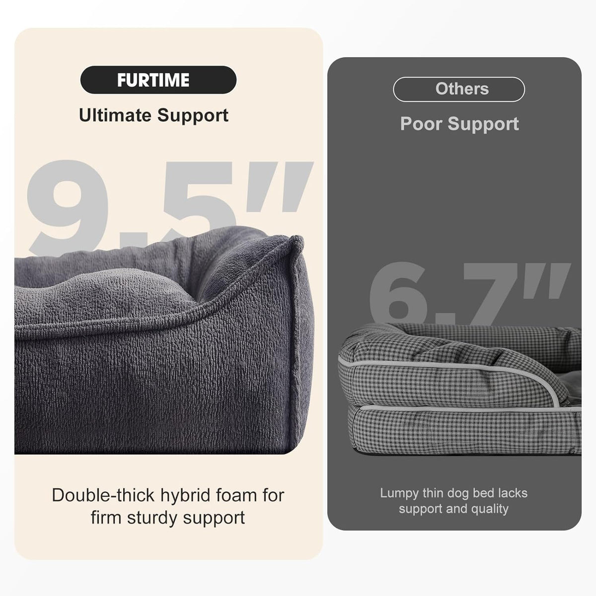 XL Orthopedic Dog Sofa Bed with Washable Cover, Grey 42-Inch - photo 2