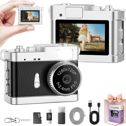 Mini Keychain Camera–2MP HD Mini Digital Camera with 16GB Card&Cool Keychains,Take Photos&Video Anywhere,Suitable for Children/Adults,Collectible Gift for Travel,Gathering&Holiday Gift