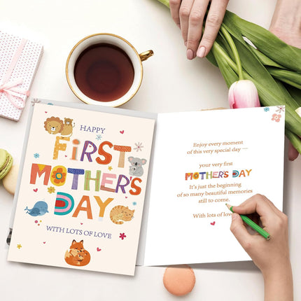 ICOOLYI First Mothers Day Gifts for New Mom – First Mothers Day Card, Cute 1st Mothers Day Gift for First Time Mom
