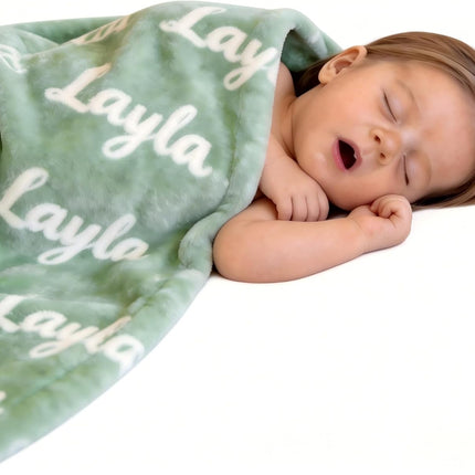 Ships Next Day - Personalized Baby Blanket with Name, Custom Swaddle Blanket for Boys Girls, Ultra-Soft Fleece Blanket, Ideal Customized Baby Gifts for Newborns and Baby Showers