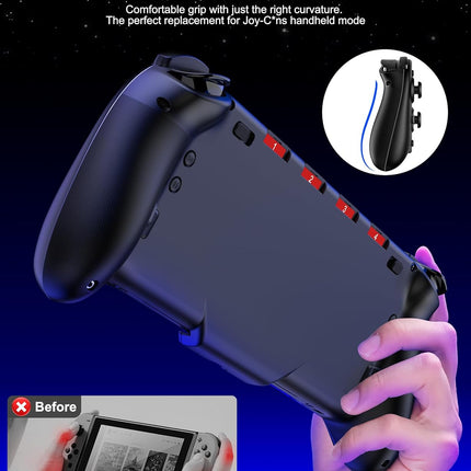 Gammeefy Switch Controllers Compatible with Nintendo Switch/Switch OLED, One-Piece Joypad Controller Replacement for Switch Pro Controller with 9 Lights Color, Turbo, Macro, KeyLinker APP, Game Boy Color