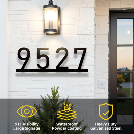 House Numbers for Outside, Personalized Metal House Number Sign, Modern Metal Address Signs for Houses, Large Number Address Plaque with Floating Screw Kit