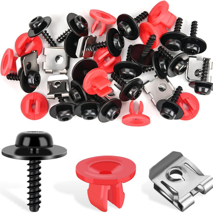 GOOACC 10 Sets Engine Splash Shield Guard Undertray Cover Screws Bolt Nut Clip Torx Pan Head SEMS Tapping Screw for Ford W702413-S450B W702438-S300 Lincoln Continenta