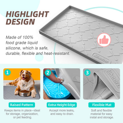 Tapete impermeable para debajo del fregadero 34" x 22", tapete de silicona para cocina
