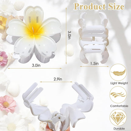 SMKSL 6 Pcs Flower Hair Claw Clips for Women Hawaiian Large Hair Clips for Thick Thin Curly Hair, Strong Hold & Non-Slip, Stylish Medium Beach Hair Accessories for Women Girls (Hawaiian)