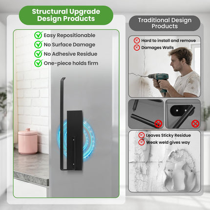 Portarrollos de papel magnético para refrigerador, soporte de pared para rollos de papel higiénico, organizador magnético para baño, despensa, RV y cocina