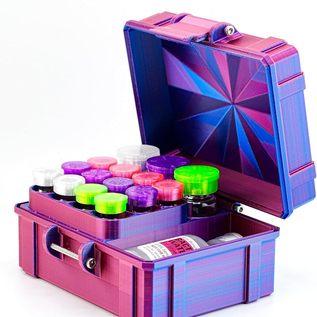 Hard Vial Storage Case, 12 x 3 mL, Mixed-Size Slots, Latch Closure