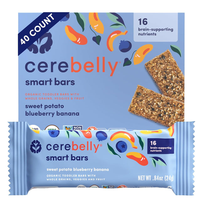 Organic Toddler Smart Bars 40-Count, Sweet Potato Blueberry Banana