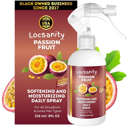 Loc Spray - Locsanity Daily Moisturizing Refreshing Spray for Dreadlocks, Locs, Sisterlocks - Passion Fruit Hair and Scalp Moisturizer for Dry Locs, Braids - Lightweight Plant-Based Care (8 fl oz)
