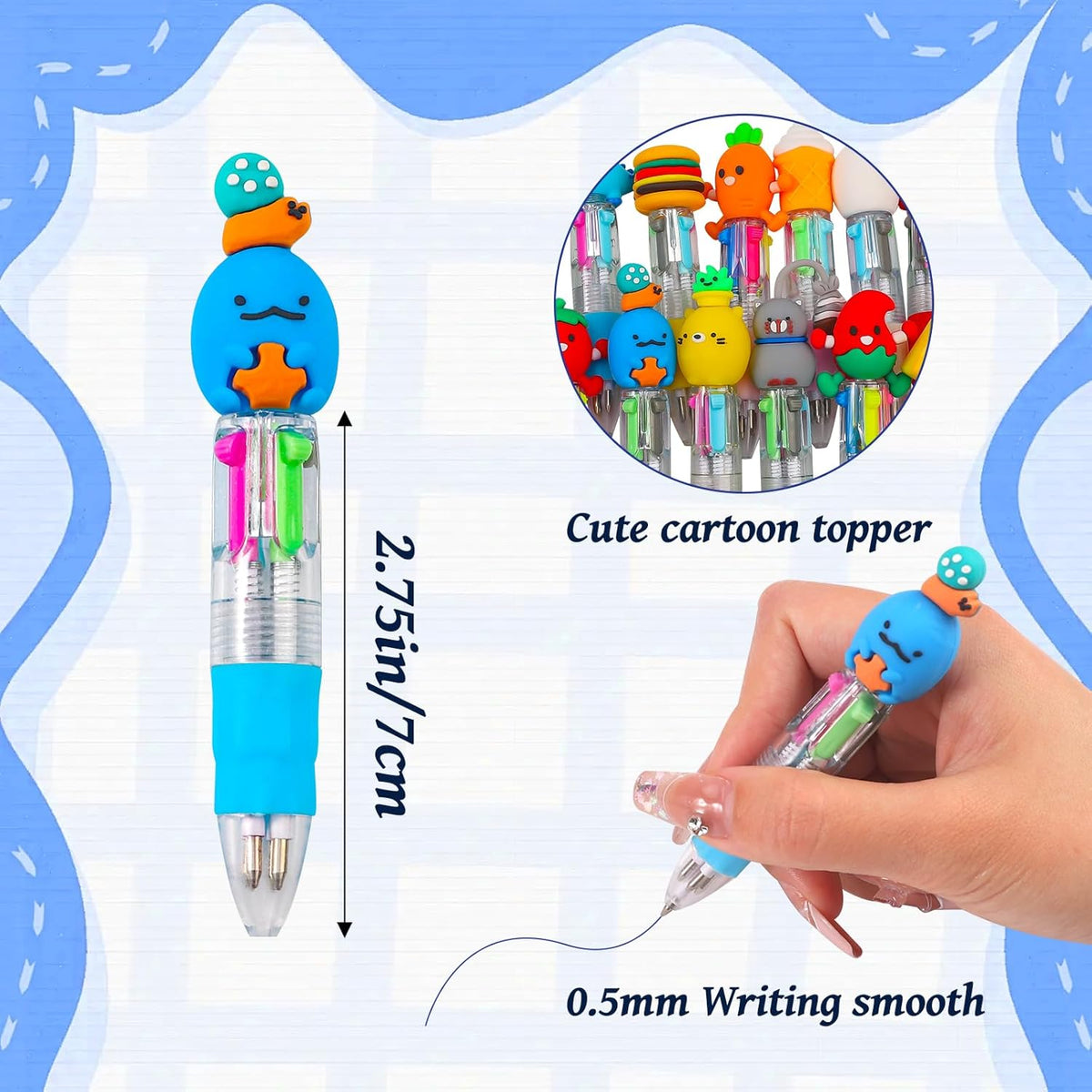 20-Piece Mini 4-in-1 Multicolor Ballpoint Pens Set - photo 2