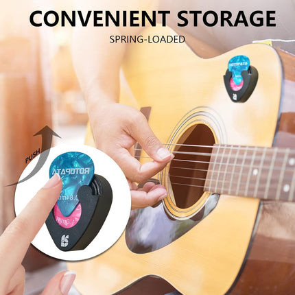 Spring Loaded Guitar Pick Holder for Acoustic Electric Bass
