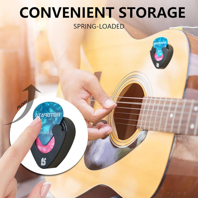 Spring Loaded Guitar Pick Holder for Acoustic Electric Bass