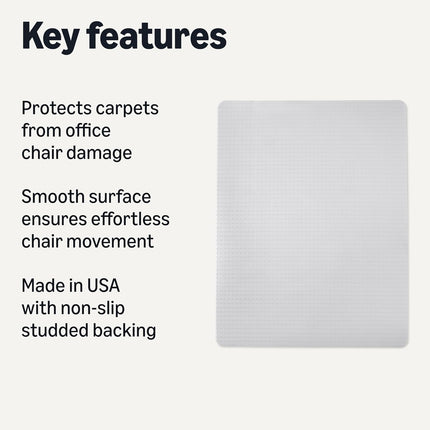 Amazon Basics Office Chair Mat for Low Pile Carpeted Floors, 46" x 60", Clear