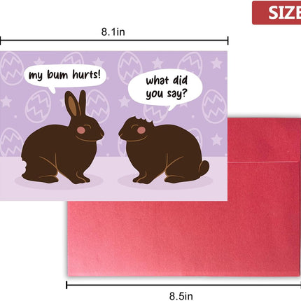Funny Easter Card, Hilarious Chocolate Bunny Greeting with Sweet Easter Wishes, Humorous Easter Card for Friends, Family