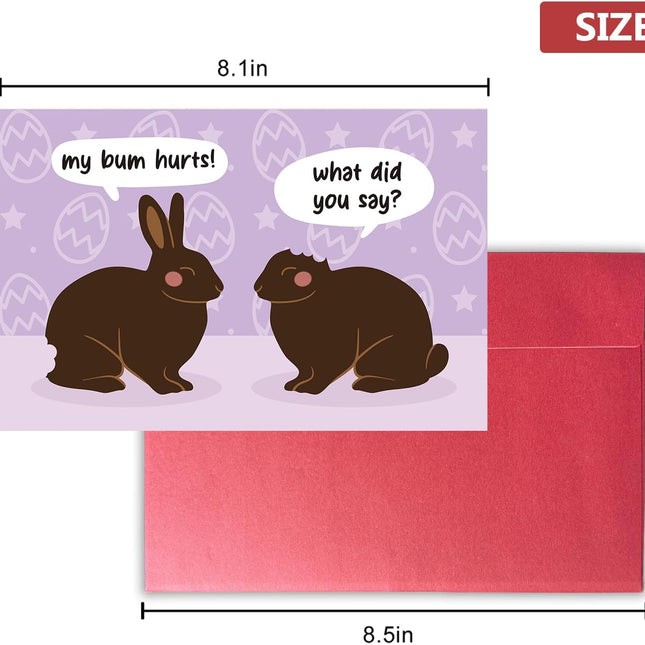 Funny Easter Card, Hilarious Chocolate Bunny Greeting with Sweet Easter Wishes, Humorous Easter Card for - photo 2