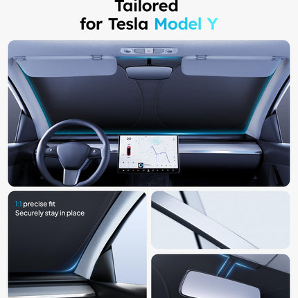 for Tesla Model Y/YL 2020-2026 Windshield Sunshade - photo 4