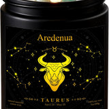 Taurus Birthday Gifts Candle with Green Aventurine Crystals