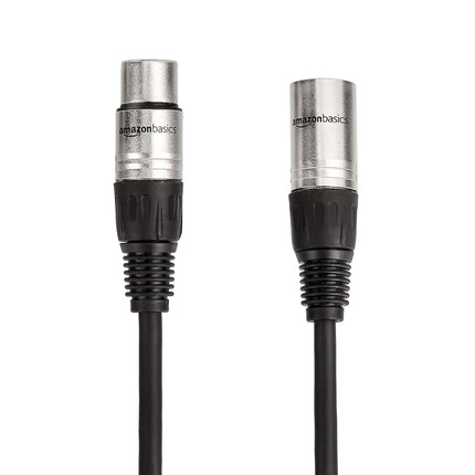 Amazon Basics 2-Pack XLR Microphone Cable for Speaker or PA System, All Copper Conductors, 6MM PVC Jacket, 3 Foot, Black