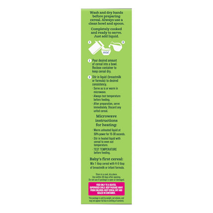 GERBER ORGANIC FOR BABY GRAIN AND GROW 1st Food Oatmeal Cereal 5x8oz