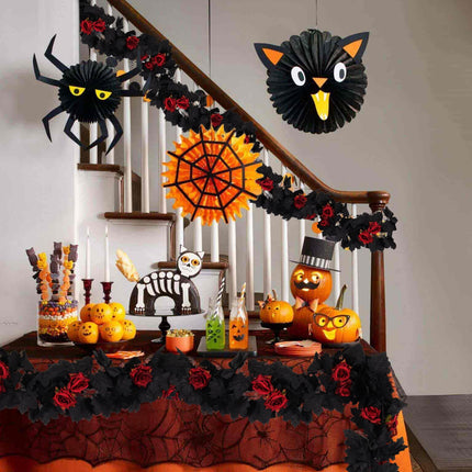 Artificial Black Garland Hanging Vine Artificial Red Floral Garland