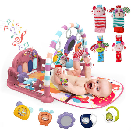 Pink Tiger Theme Baby Play Mat Gym with Kick & Play Piano