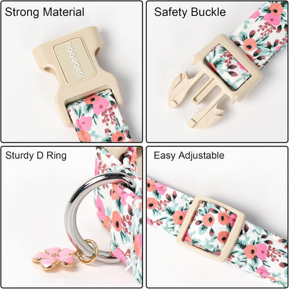 Flower Cotton Dog Collar for Small, Medium, and Large Dogs - photo 3