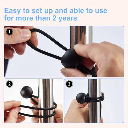 30PCS de Cuerdas Bungee de Bola en 3 Tamaños, 6, 9, 11 Inch Bolas Bungee para Lona y Toldo, Cuerda de Amarre Heavy Duty para Refugio, Gazebo, Camping, Tienda, Carga, Sujeción de Cables y Mangueras (Tamaño de Bola 1 inch)